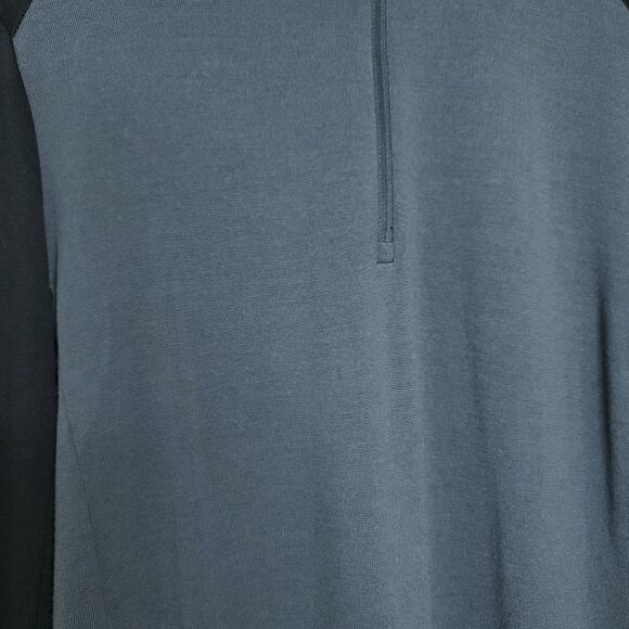 Icebreaker Merino Wool Half Zip Thermal Top Pullover Sweater S Black Gray - Picture 6 of 10